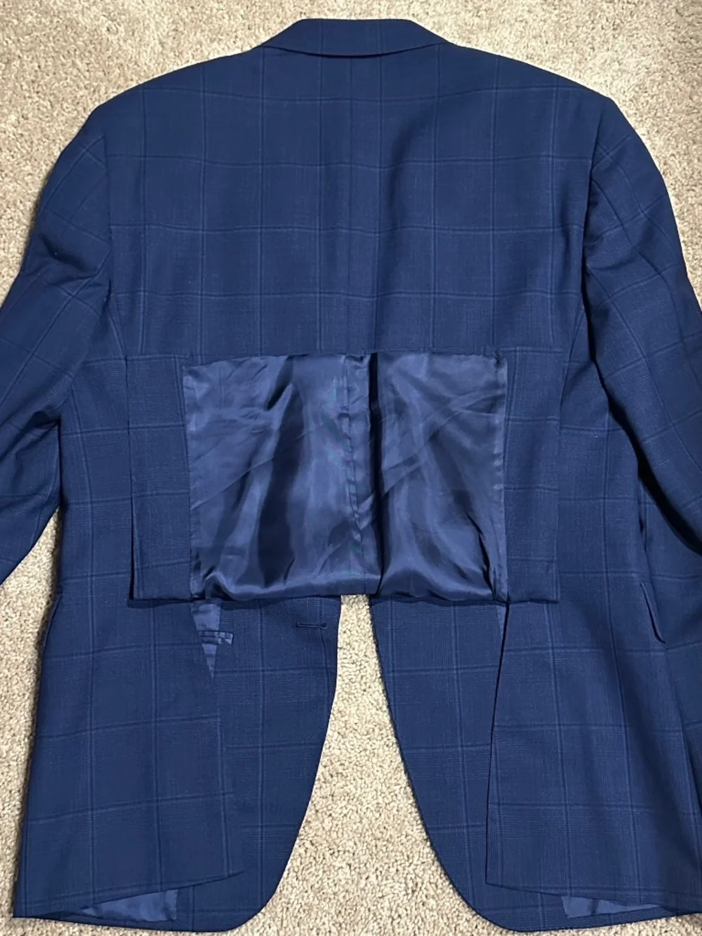 Canali 1934 Impeccabile Wool Classic Fit Navy Blue Tonal Plaid Suit Jacket 40R